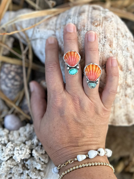 Sunrise Shell/Turquoise Ring