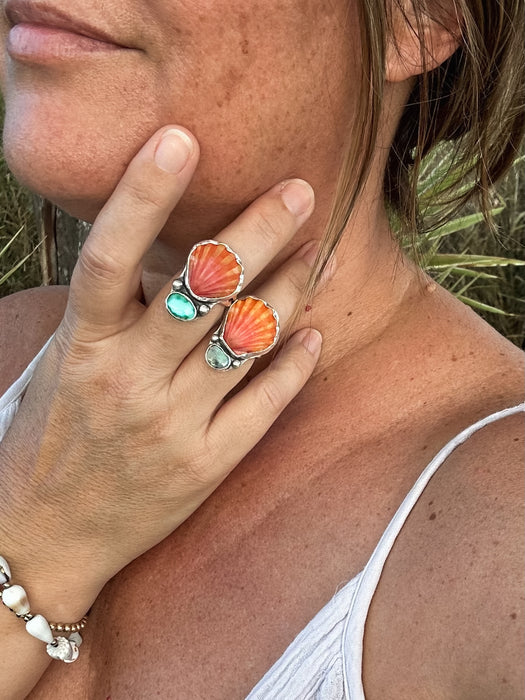 Sunrise Shell/Opal Ring