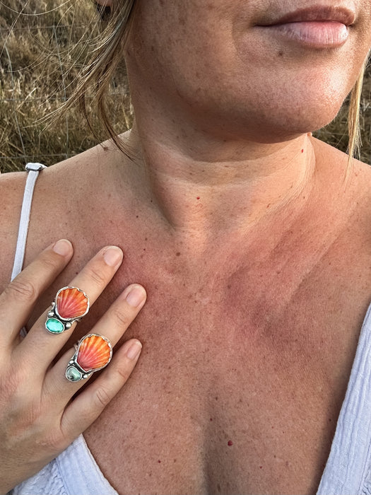 Sunrise Shell/Opal Ring