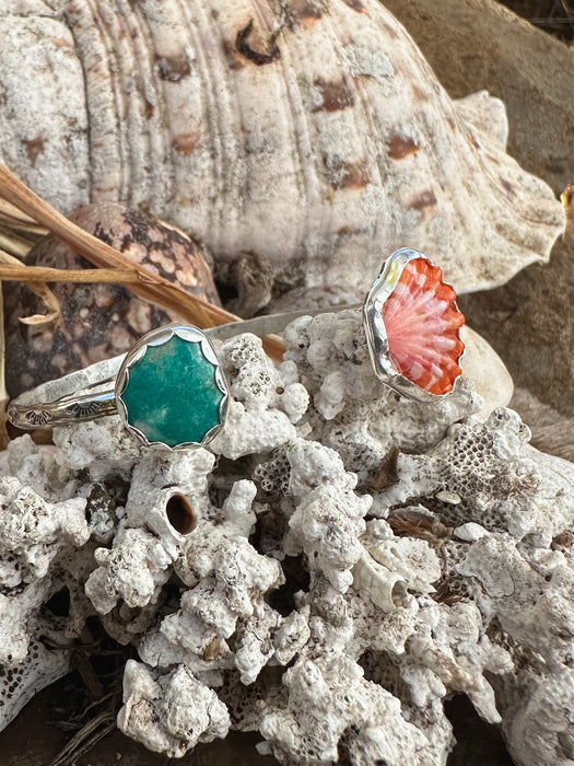 Silver Sunrise Shell Cuff