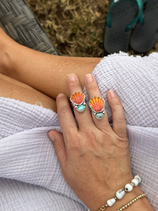 Sunrise Shell/Opal Ring