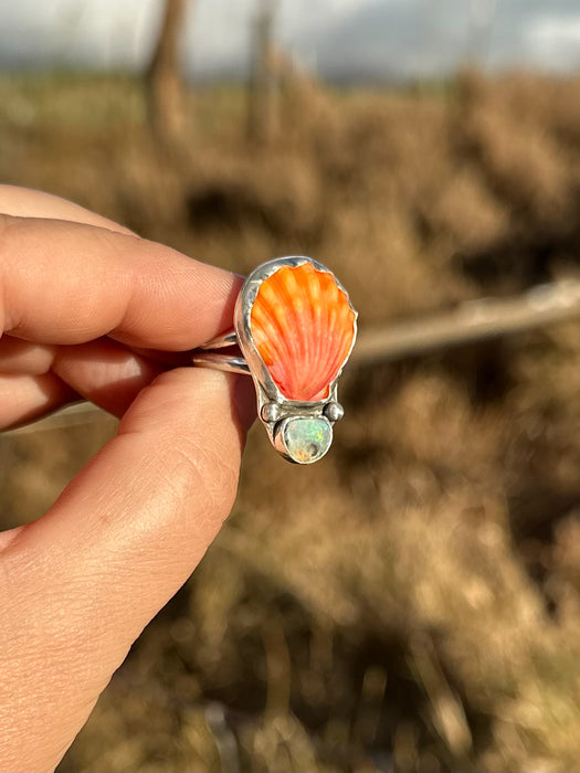 Sunrise Shell/Opal Ring