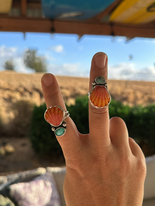 Sunrise Shell/Opal Ring
