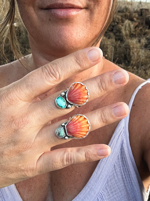Sunrise Shell/Turquoise Ring