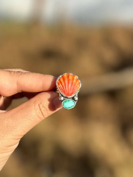 Sunrise Shell/Turquoise Ring
