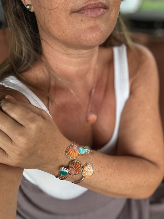 Silver Sunrise Shell Cuff
