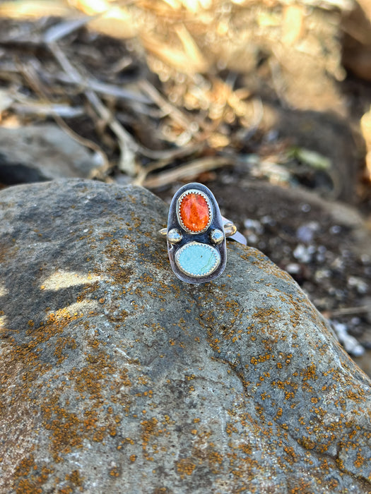 Coral & Turquoise Ring