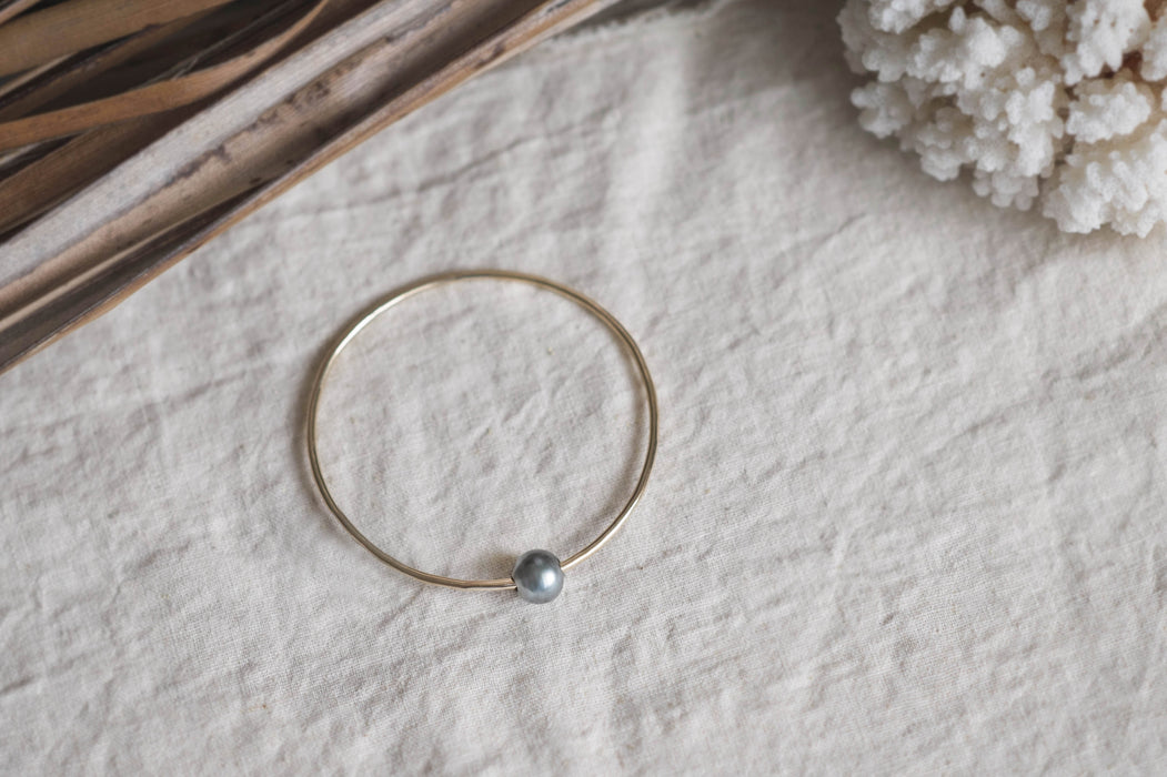 Gold Pearl Bangle